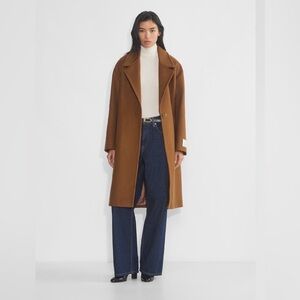 Aritzia Brown Wool-Blend Trench Coat